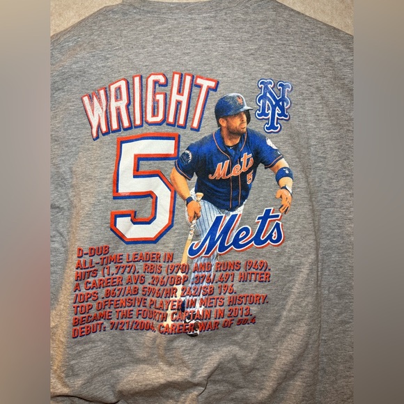David Wright New York Mets Vintage 2018 Retirement Rap Gray T-shirt Size XL - Picture 8 of 8